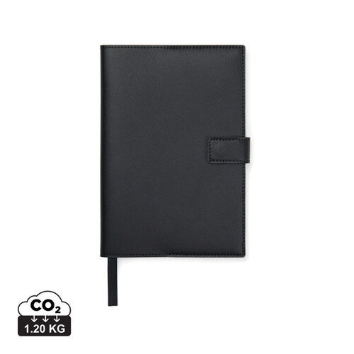VINGA Timo PU RCS RPET notitieboek V77300 met magnetische sluiting, vervangbaar binnenwerk en 160 gelinieerde pagina's