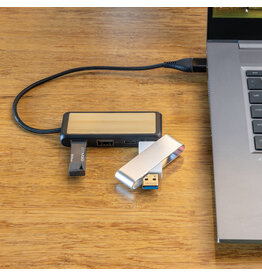 Link RCS gerecycled plastic en bamboe dubbeleUSB-hub P308.5601