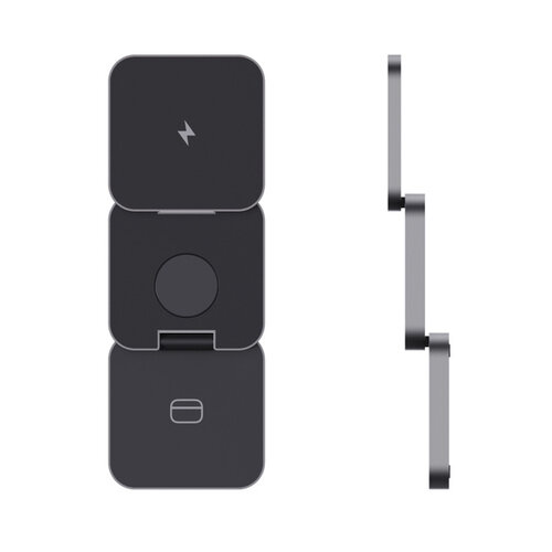 Terra RCS gerecycled aluminium opvouwbare 3 in 1 15W oplader P308.6402 Terra RCS gerecycled aluminium opvouwbare 3 in 1 15W oplader P308.6402