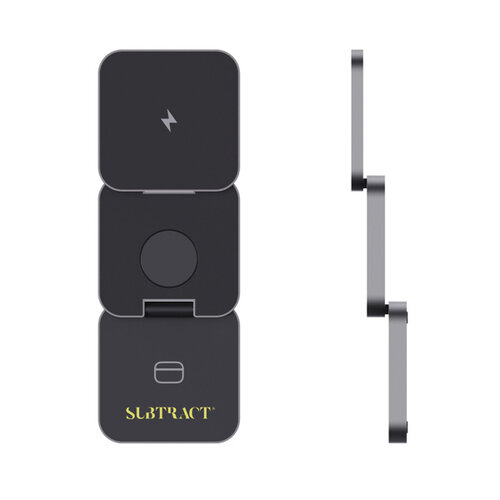 Terra RCS gerecycled aluminium opvouwbare 3 in 1 15W oplader P308.6402 Terra RCS gerecycled aluminium opvouwbare 3 in 1 15W oplader P308.6402