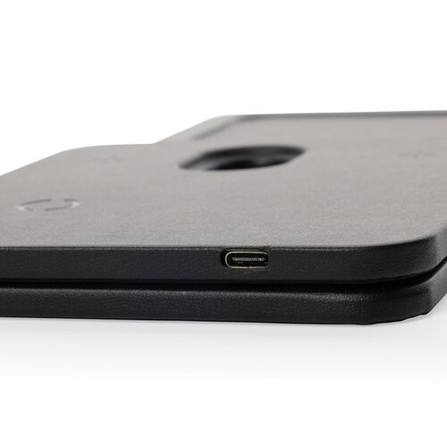 Swiss Peak 3-in-1 RCS gerecycled PU draadloze oplader P309.0401 Swiss Peak 3-in-1 RCS gerecycled PU draadloze oplader P309.0401