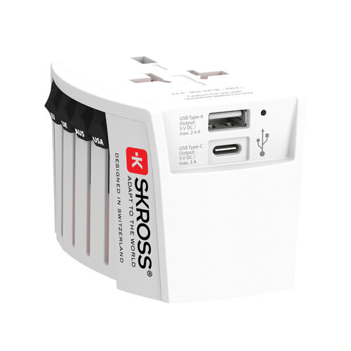 SKROSS MUV 2-polige wereldreisadapter met USB A en C RB1.302962 SKROSS MUV 2-polige wereldreisadapter met USB A en C RB1.302962