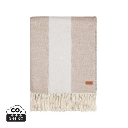 VINGA Tella Aware™ Polylana® deken V40404 met gegraveerde PU leren patch 130 x 170 cm