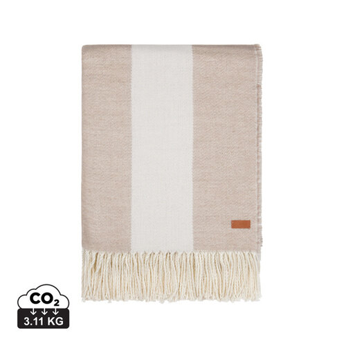VINGA Tella Aware™ Polylana® deken V40404 met gegraveerde PU leren patch 130 x 170 cm
