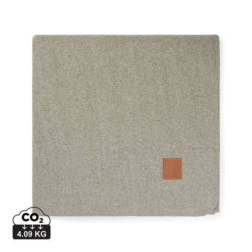VINGA Moulton GRS RPET deken V40405 van gerecycled polyester met geborduurd logo 130 x 170 cm