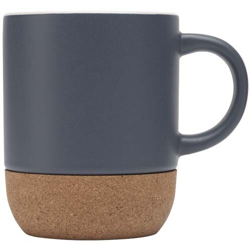 Mok van keramiek met kurkdetails en matte afwerking