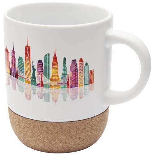 Subli mok 300 ml met kurk Billie full color logo bedrukken DeBle