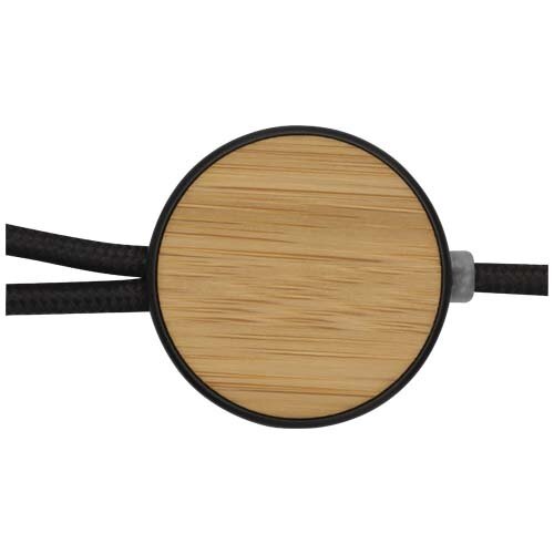 Chechia 5-in-1 30 cm datasynchronisatie- en 27 W snellaadkabel van gerecycled plastic met bamboe details