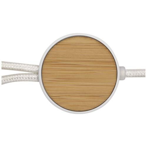 Chechia 5-in-1 30 cm datasynchronisatie- en 27 W snellaadkabel van gerecycled plastic met bamboe details