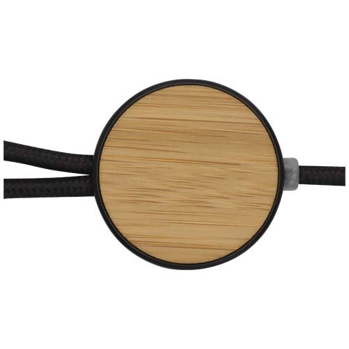 Chechia 5-in-1 150 cm datasynchronisatie- en 27 W snellaadkabel van gerecycled plastic met bamboe details Chechia 5-in-1 150 cm datasynchronisatie- en 27 W snellaadkabel van gerecycled plastic met bamboe details