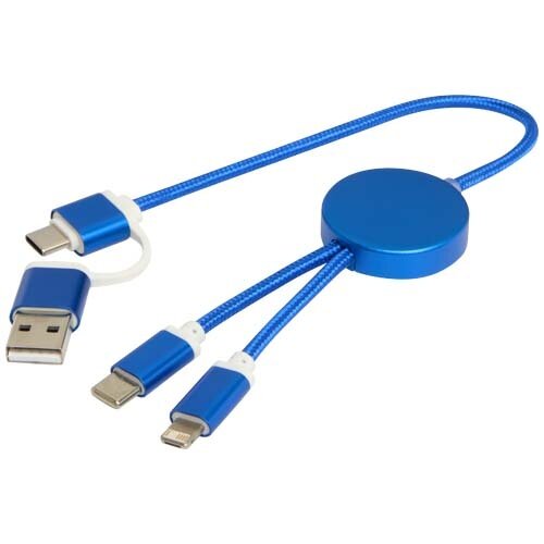 Alasia 5-in-1 30 cm datasynchronisatie- en 27 W snellaadkabel van gerecycled aluminium en plastic Alasia 5-in-1 30 cm datasynchronisatie- en 27 W snellaadkabel van gerecycled aluminium en plastic