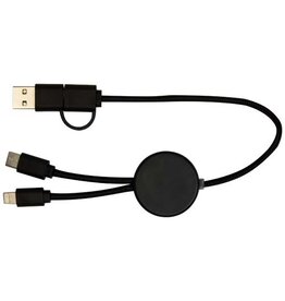 Citala 5-in-1 30 cm datasynchronisatie- en 27 W snellaadkabel van gerecycled plastic