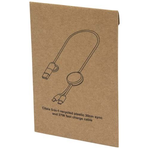 Citala 5-in-1 30 cm datasynchronisatie- en 27 W snellaadkabel van gerecycled plastic