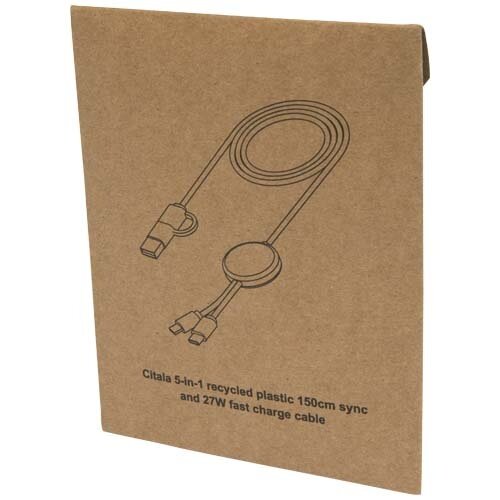 Citala 5-in-1 150 cm datasynchronisatie- en 27 W snellaadkabel van gerecycled plastic
