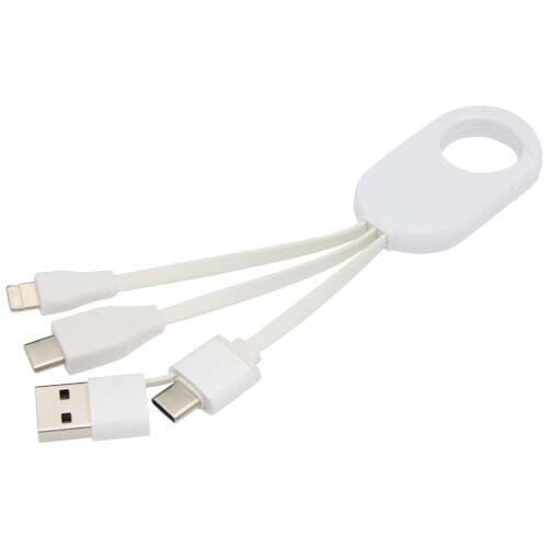 Troop 4-in-1 oplaadkabel van gerecycled plastic 12443501 Troop 4-in-1 oplaadkabel van gerecycled plastic 12443501