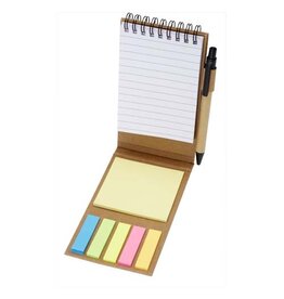Flipper blok met sticky notes met balpen (zwarte inkt)