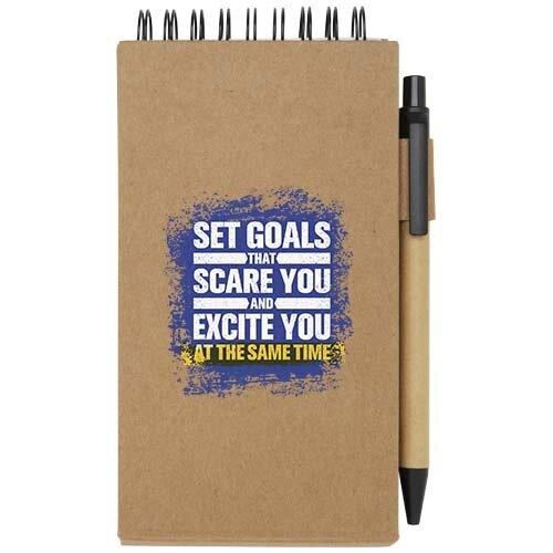 Flipper blok met sticky notes met balpen (zwarte inkt)