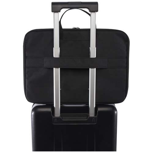 Libra GRS 2-in-1 laptoptas met laptophoes en trolleyband bedrukt met bedrijfslogo