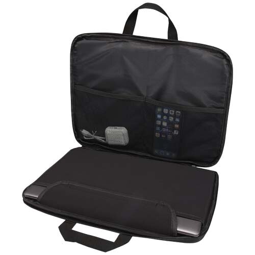Libra GRS 2-in-1 laptoptas met laptophoes en trolleyband bedrukt met bedrijfslogo