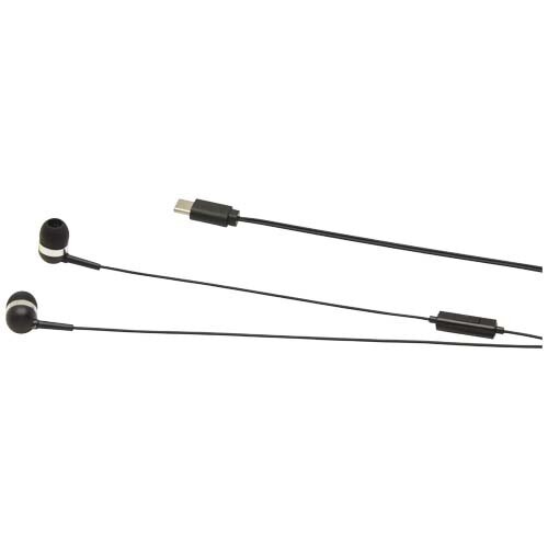 Baekdu bedrade Type-C headset met opbergdoos van gerecycled plastic Baekdu bedrade Type-C headset met opbergdoos van gerecycled plastic