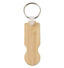Ronan bamboe winkelwagen sleutelhanger 10459306 gegraveerd met logo