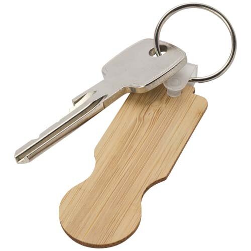Ronan bamboe winkelwagen sleutelhanger 10459306 gegraveerd met logo