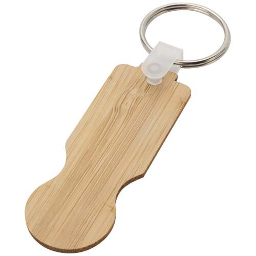Ronan bamboe winkelwagen sleutelhanger 10459306 gegraveerd met logo