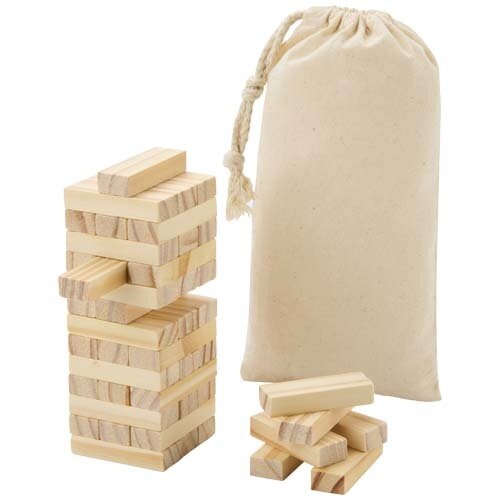 Jumble spel met omvallende toren van hout 10461206