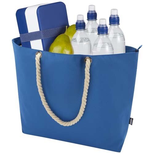 Panama gerecyclede strandkoeltas 23 liter – duurzame koeltas van GRS polyester, bedrukt met logo als relatiegeschenk
