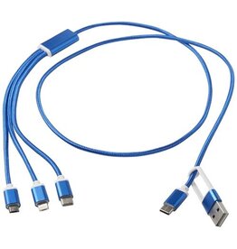 Versatile 5-1 oplaadkabel, gerecycled aluminium