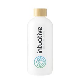 DeBle Natural Bottle 500 ml drinkfles van biobased suikerriet en bamboe met logo, duurzame herbruikbare waterfles