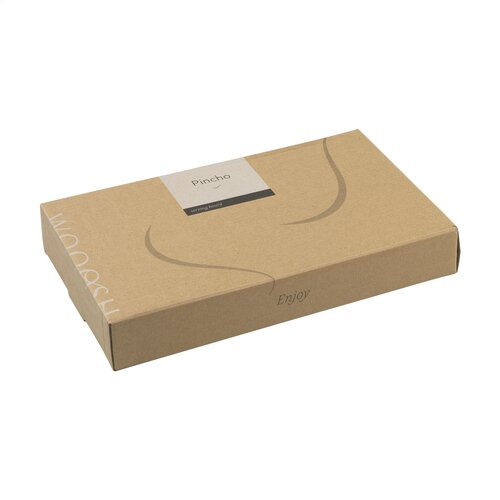 DéBlé Wooosh Pincho serveerplank (261799) van FSC 100% acaciahout met twee porseleinen schaaltjes