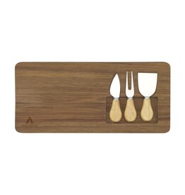 DéBlé Wooosh Queso kaasplank (262170) van FSC 100% acaciahout met kaasmessen en kaasvork
