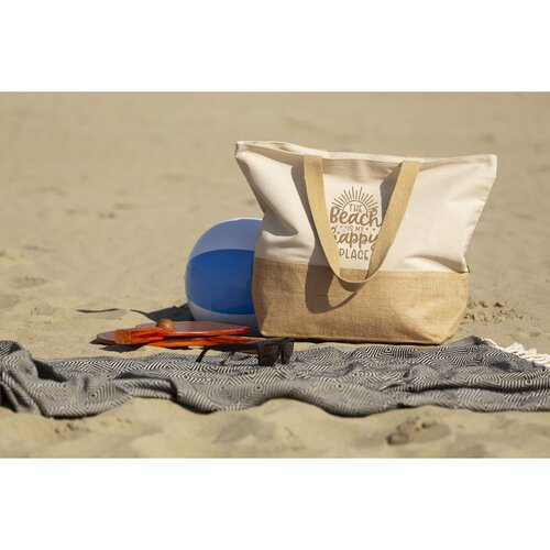 Cancun Beachbag Organic Cotton strandtas bedrukken met logo DeBle
