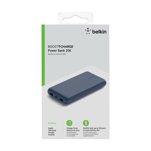 DéBlé Belkin BoostCharge powerbank 262493 20.000 mAh met twee USB-A-poorten en één USB-C-poort