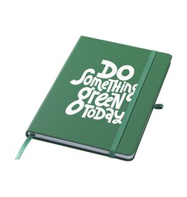 Recycled GRS PU Notebook A5 notitieboek 3193 met harde kaft van gerecycled PU, 192 GRS-pagina’s, elastische sluiting en leeslint