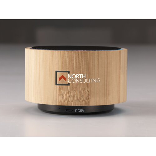 Wave Bamboo Wireless Speaker 265900 gegraveerd met logo