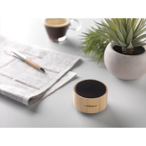 Wave Bamboo Wireless Speaker 265900 gegraveerd met logo
