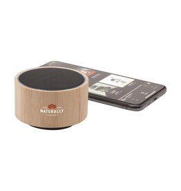 Wave Bamboo Wireless Speaker 265900 gegraveerd met logo