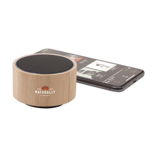 Wave Bamboo Wireless Speaker 265900 gegraveerd met logo