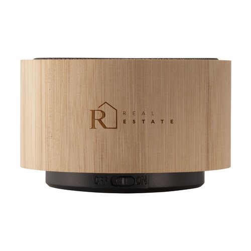 Wave Bamboo Wireless Speaker 265900 gegraveerd met logo