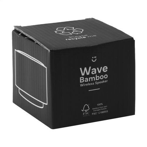 Wave Bamboo Wireless Speaker 265900 gegraveerd met logo