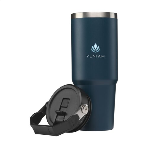 Hippo thermosbeker 900 ml gerecycled RVS 262525 bedrukt met logo