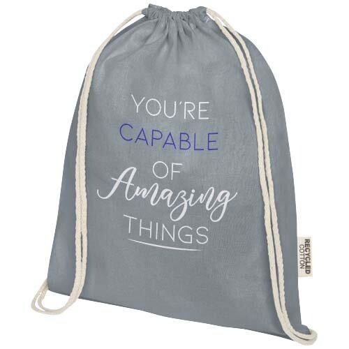 Oregon tas met trekkoord gerecycled katoen