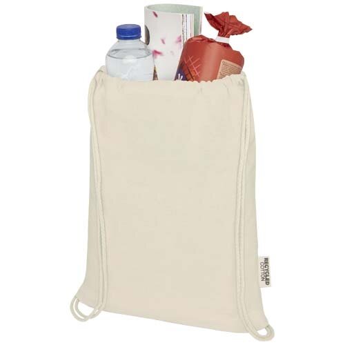 Oregon tas met trekkoord gerecycled katoen bedrukken met logo