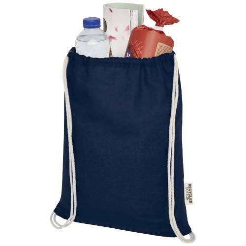 Oregon tas met trekkoord gerecycled katoen bedrukken met logo
