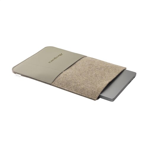 Recycled Felt & Apple Leather Laptop Sleeve bedrukken met logo