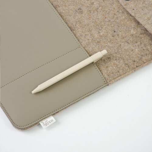 Recycled Felt & Apple Leather Laptop Sleeve Plus bedrukken met logo