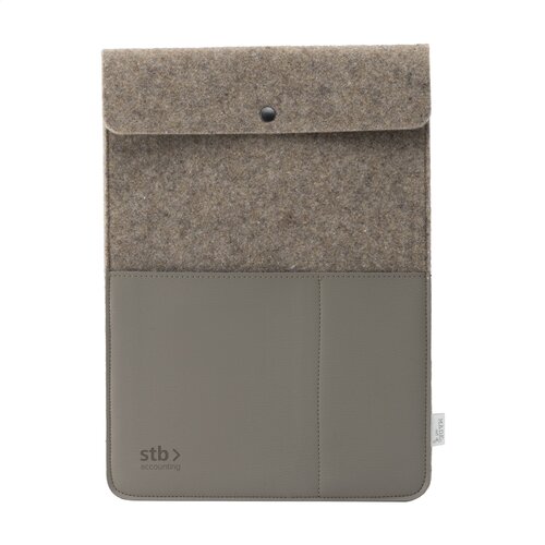 Recycled Felt & Apple Leather Laptop Sleeve Plus bedrukken met logo