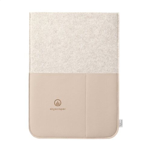 Recycled Felt & Apple Leather Laptop Sleeve bedrukken met logo
